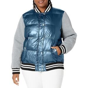 Levi’s Quilted Puffy Varsity‎ Bomber Jacket Blue Gray XL